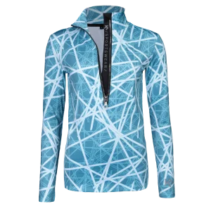 Dames Pully Abstract Gridline - Retro Blauw