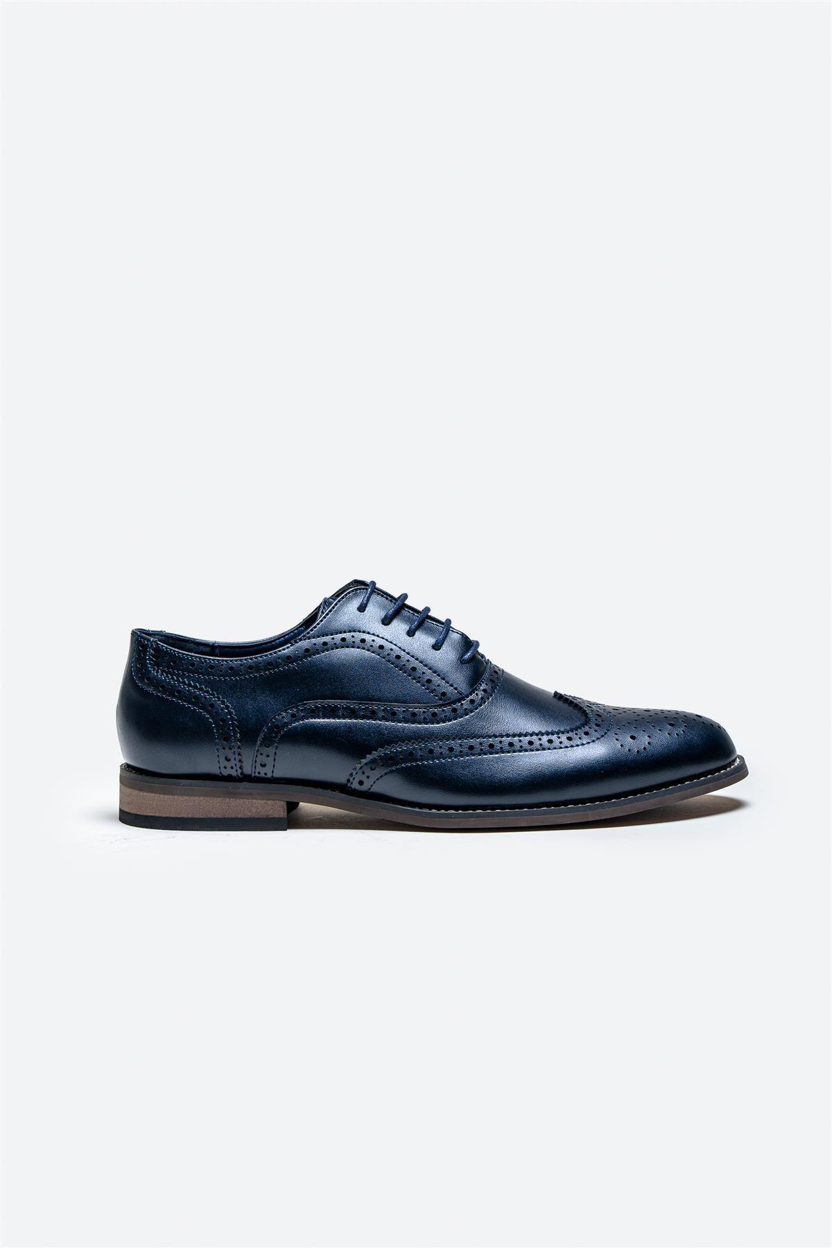 Cavani Clark Schoenen Navy - Wingtip Brogue