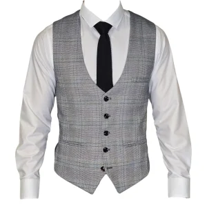 Marc Darcy - Gilet Check Jerry Grey