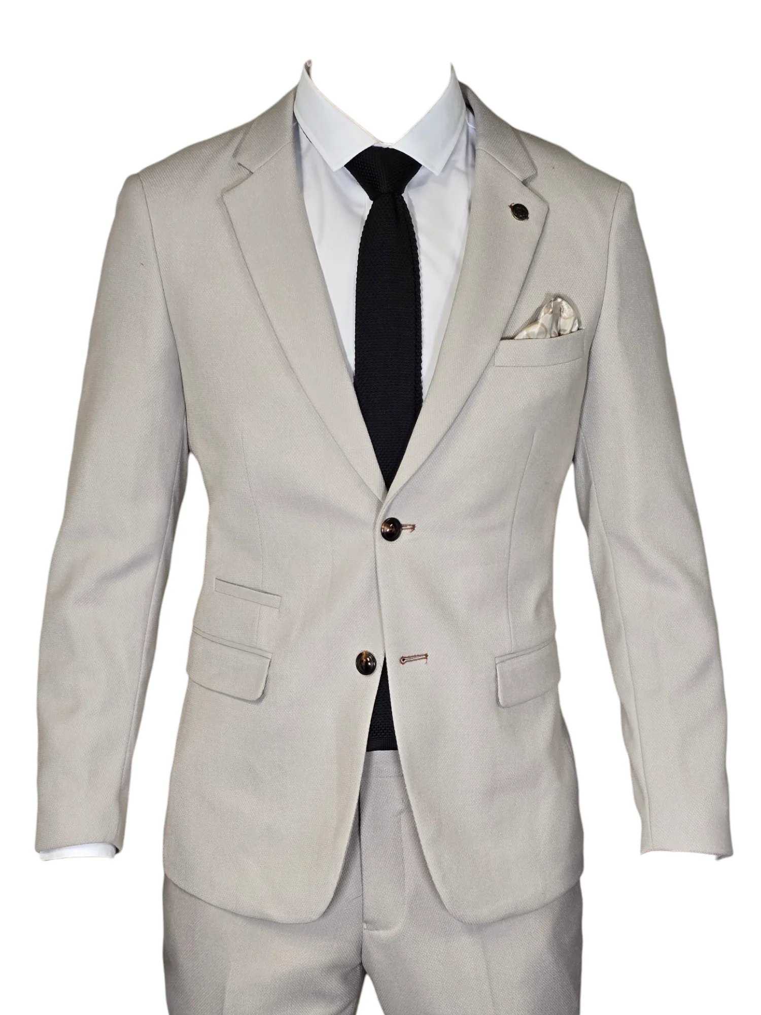 2-delig pak - Stone Double Breasted Heren kostuum - Marc Darcy HM5 Stone suit