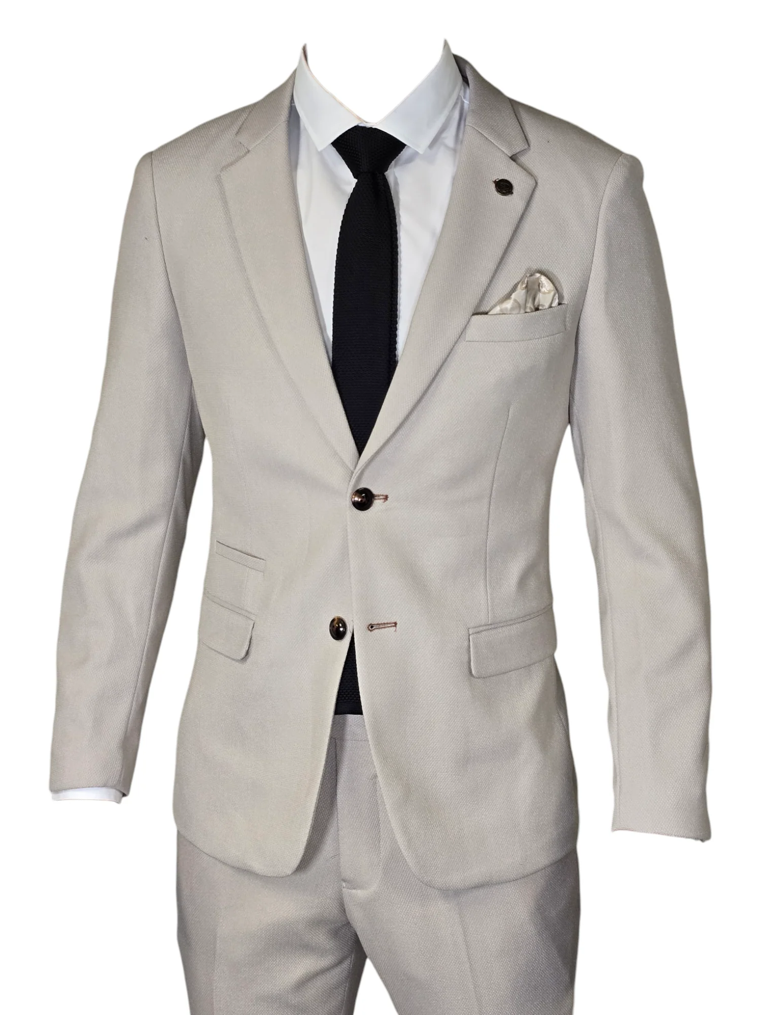 2-delig pak - Stone Double Breasted Heren kostuum - Marc Darcy HM5 Stone suit - Afbeelding 3