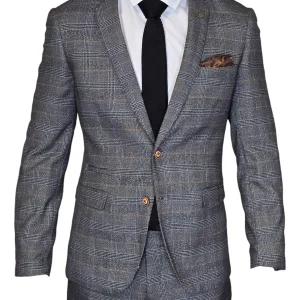 2-delig pak - geruit heren kostuum - Jenson grey 2pc suit