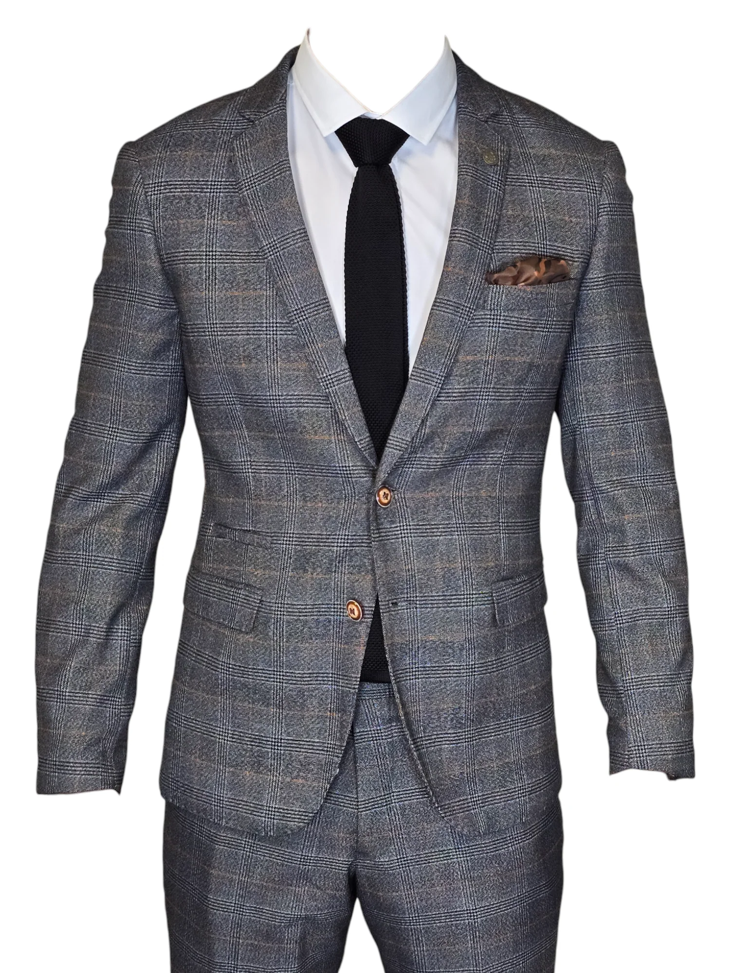 2-delig pak - geruit heren kostuum - Jenson grey 2pc suit