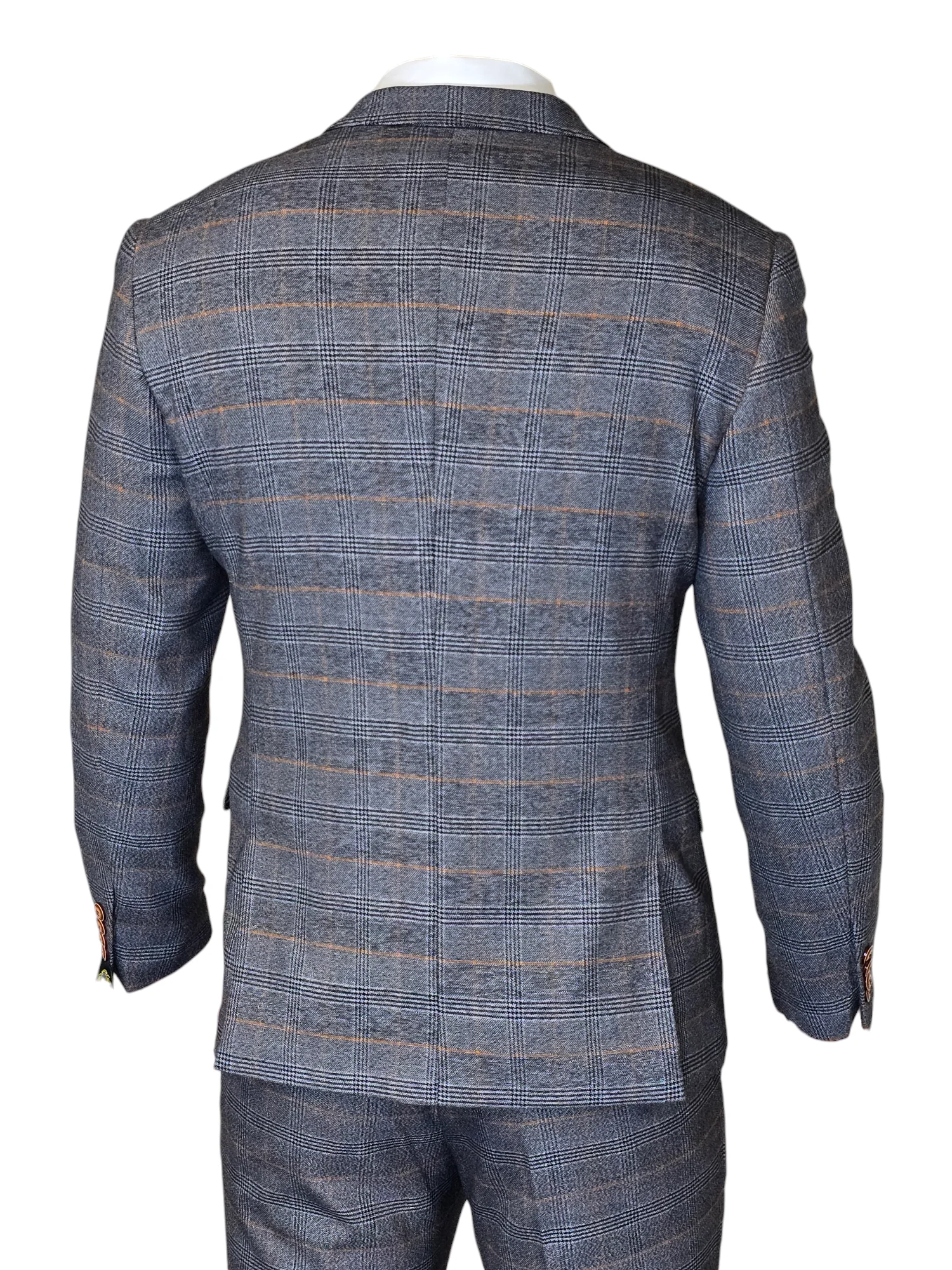 2-delig pak - geruit heren kostuum - Jenson grey 2pc suit - Afbeelding 6