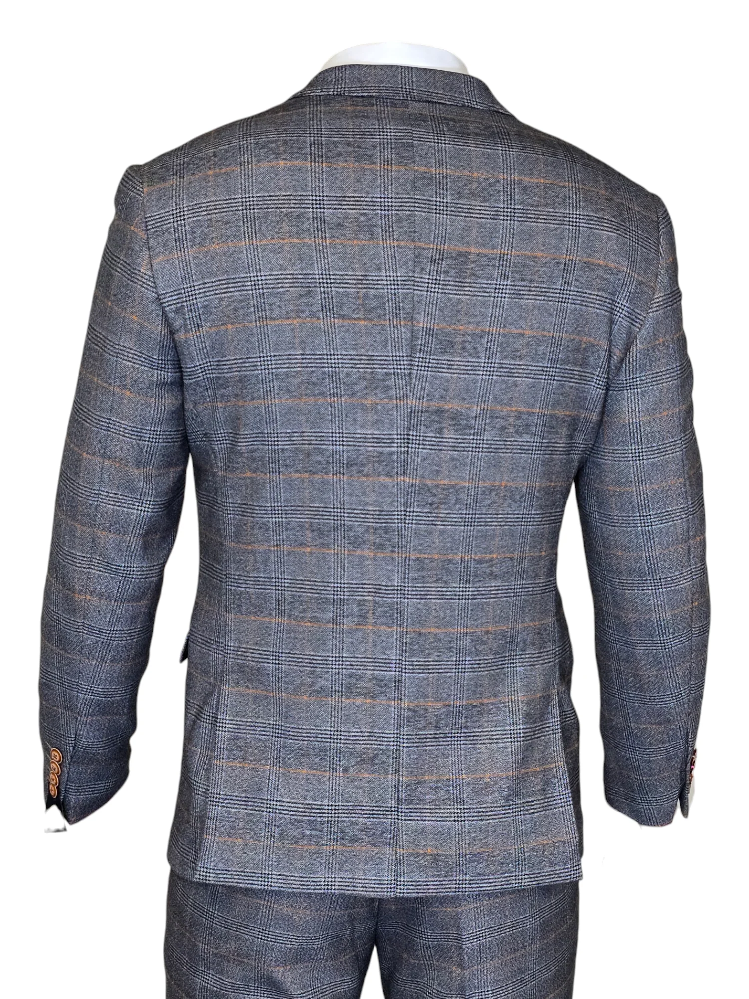 2-delig pak - geruit heren kostuum - Jenson grey 2pc suit - Afbeelding 5