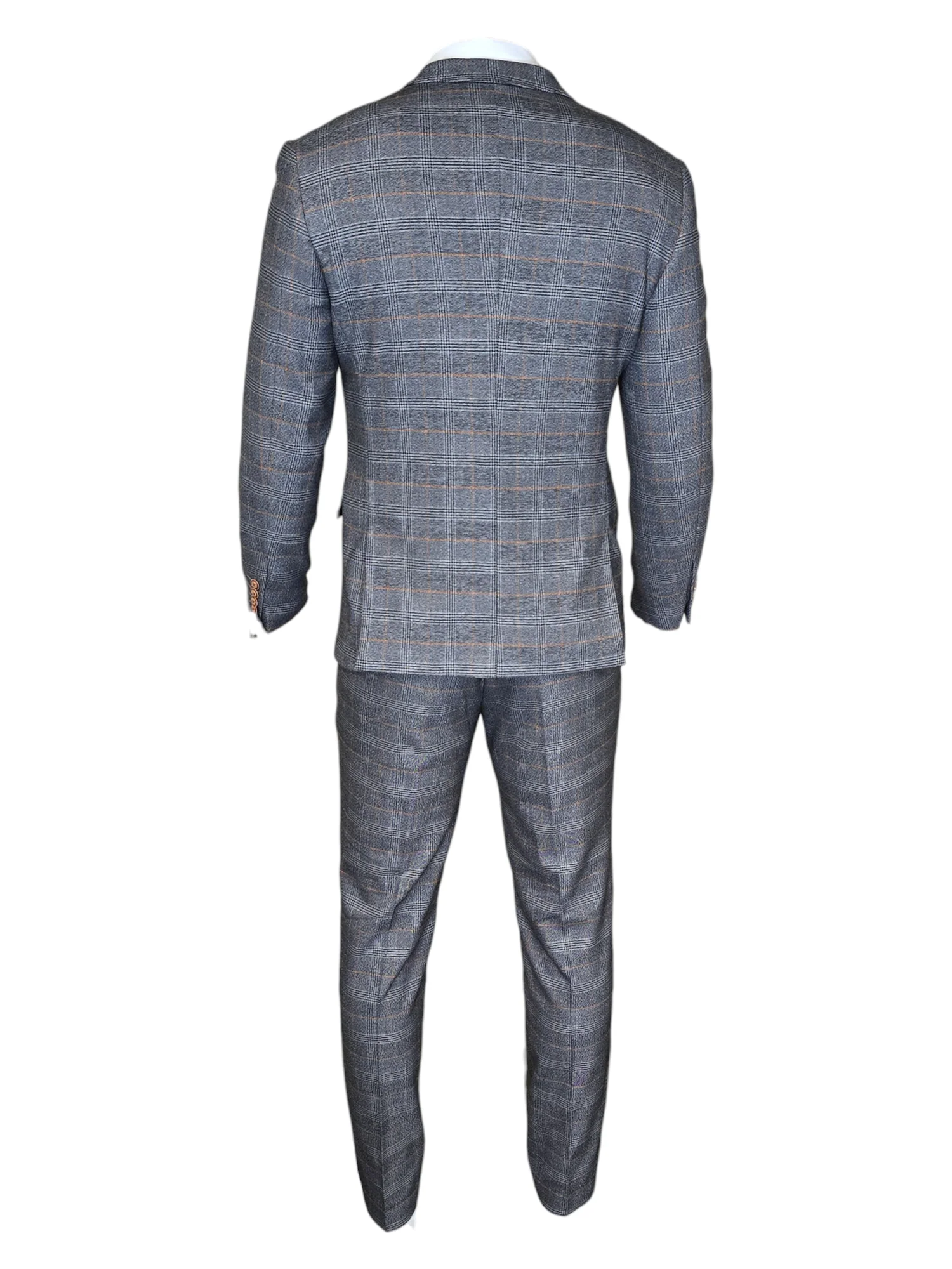 2-delig pak - geruit heren kostuum - Jenson grey 2pc suit - Afbeelding 4