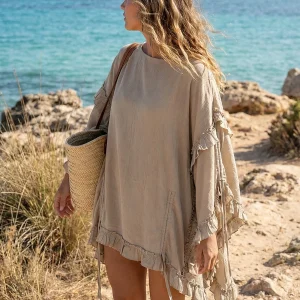 Ruffle Kaftan Millor Beige