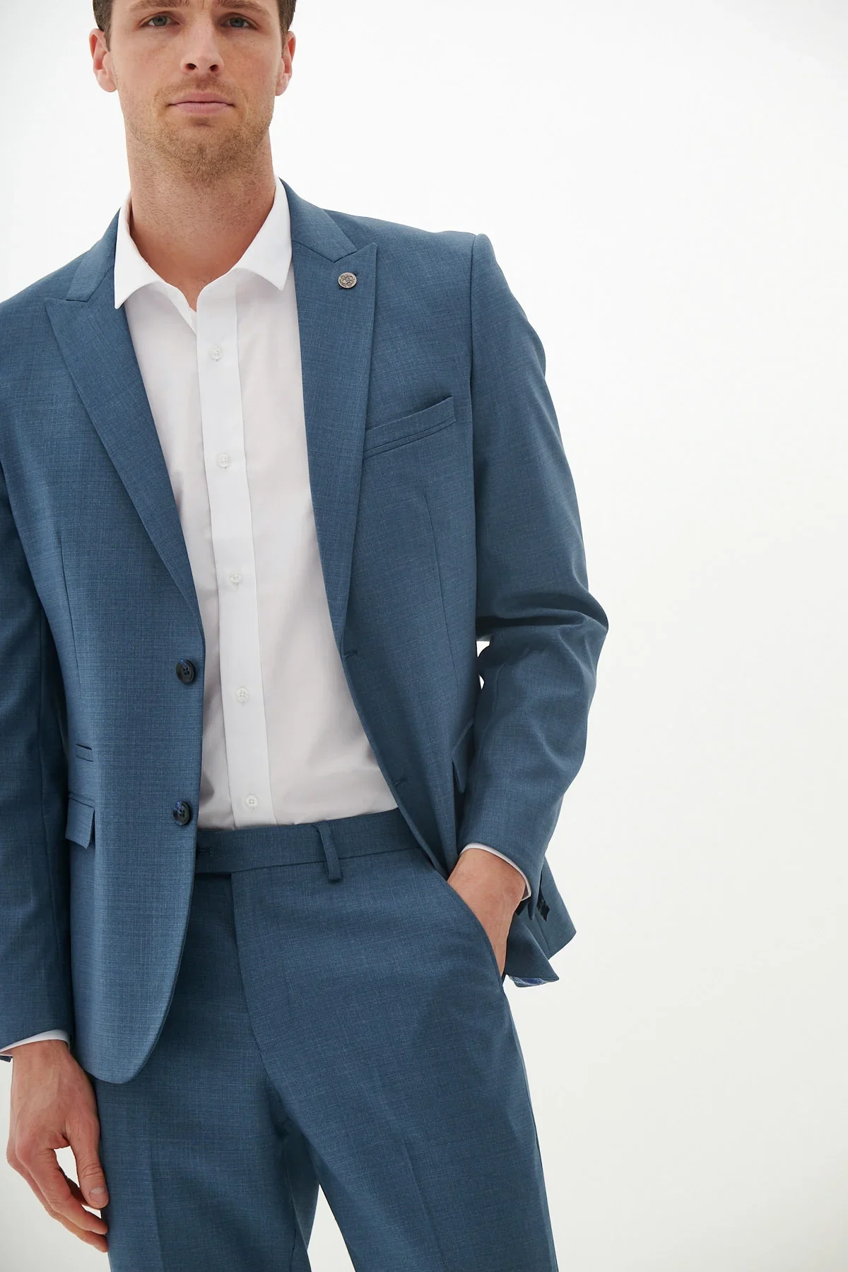 2-delig Heren Kostuum - Marc Darcy Finley Teal - Afbeelding 4