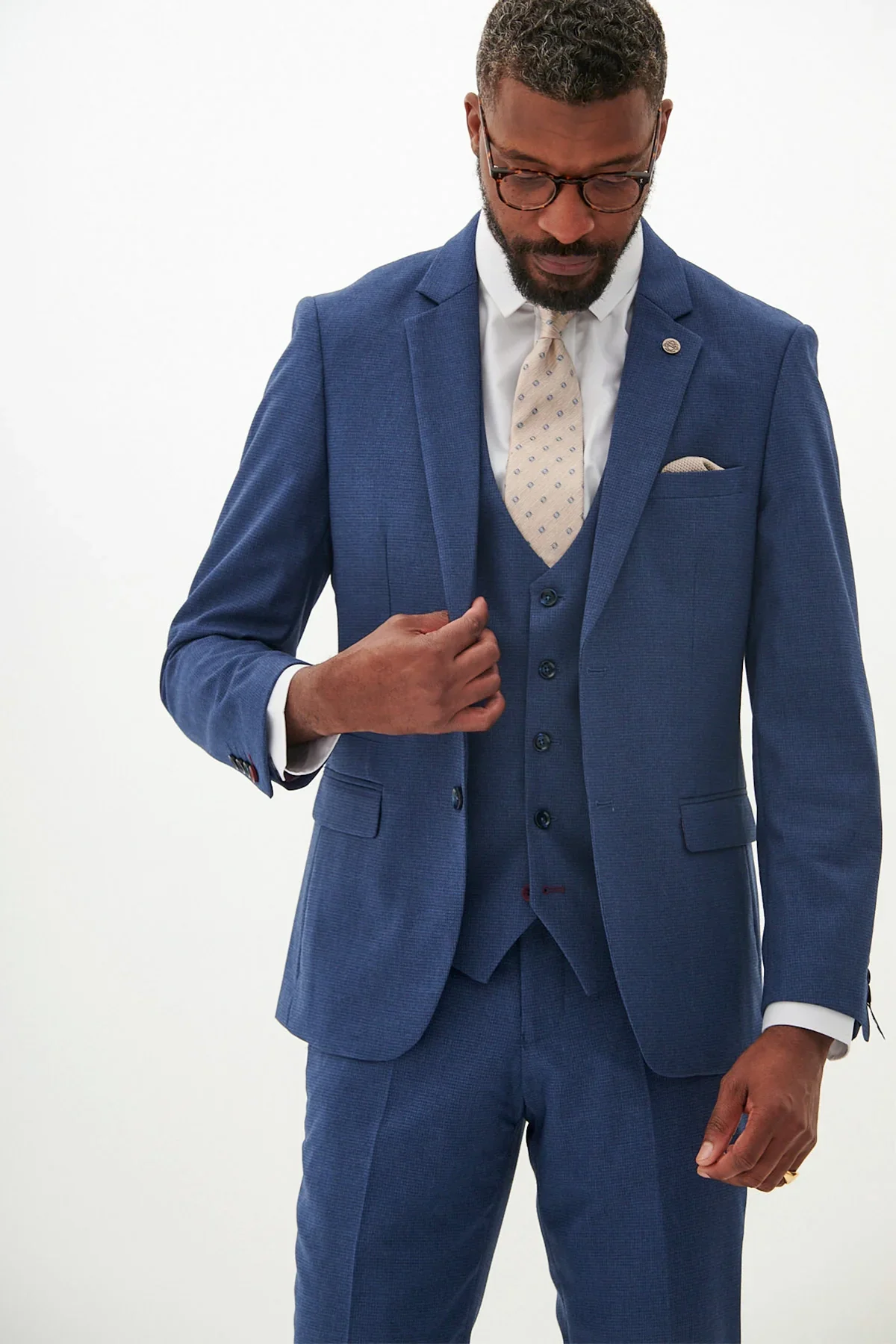 3-delig Heren Kostuum - Marc Darcy Ashley Navy - Afbeelding 4