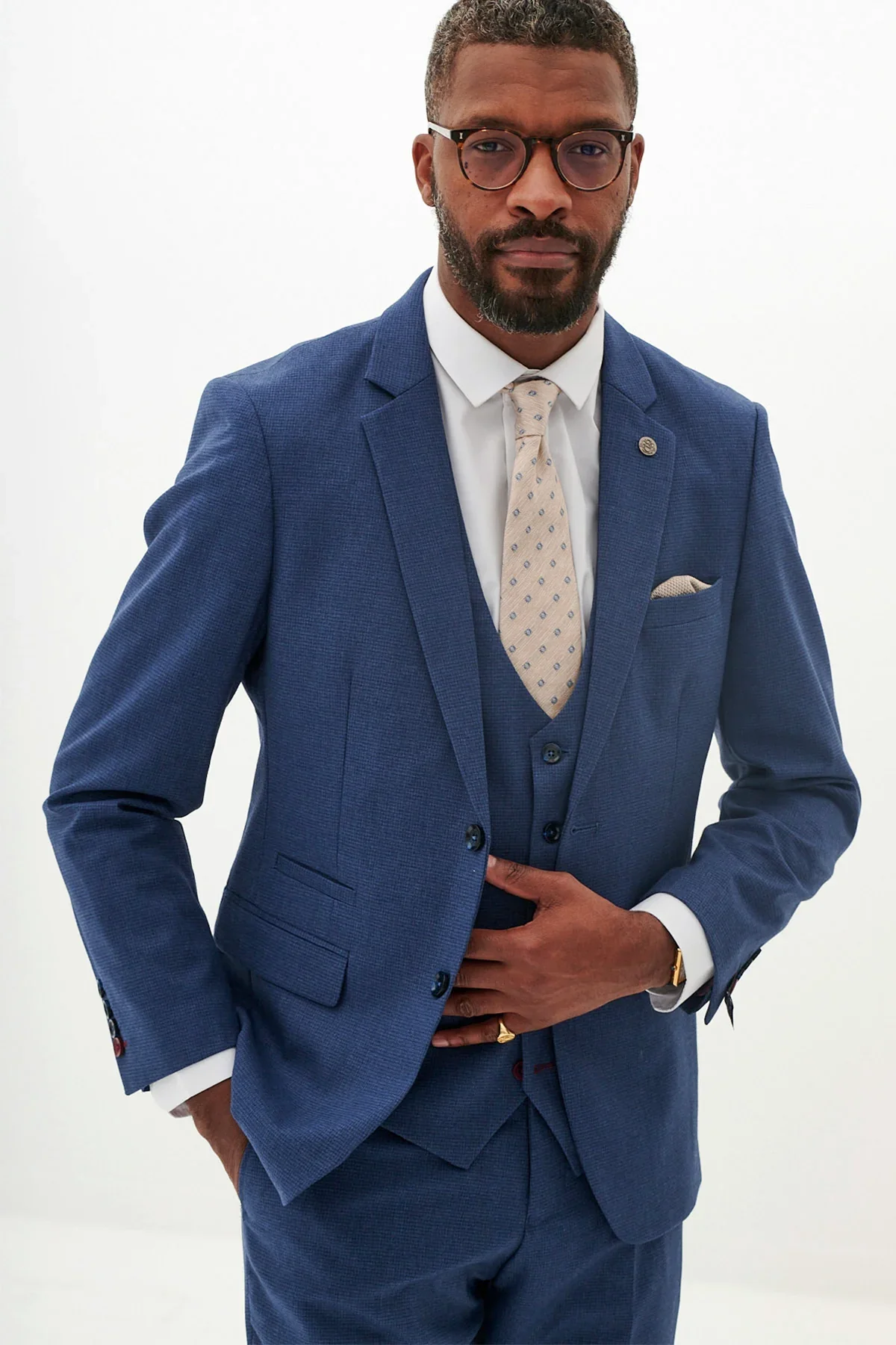 3-delig Heren Kostuum - Marc Darcy Ashley Navy - Afbeelding 6