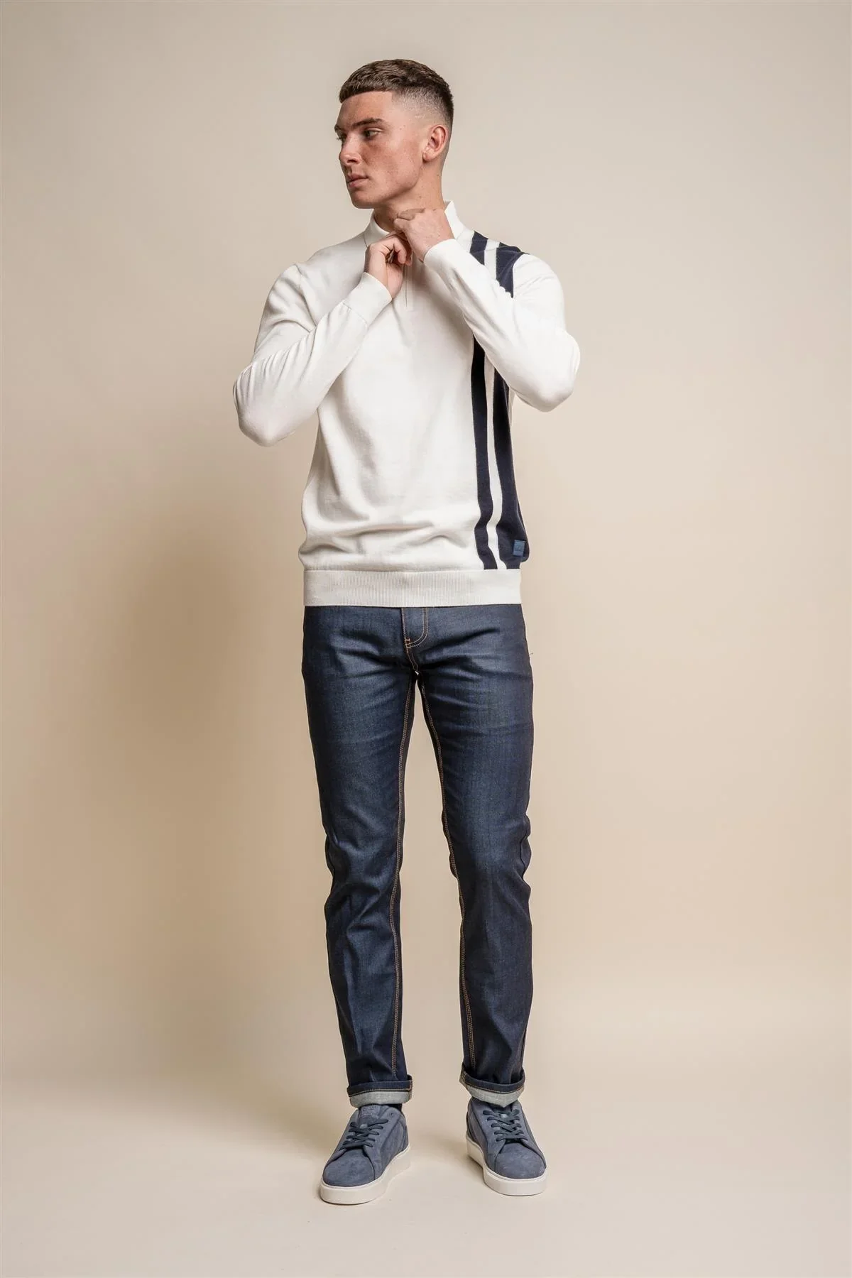 Diablo Ecru - Pullover Heren met Rits - Cavani - Afbeelding 3