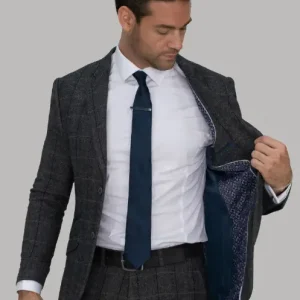2-delig pak - grijs heren kostuum - Grey Navy Suit 2pc
