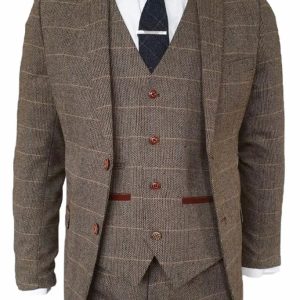 3-delig pak, Herringbone Brown Classic