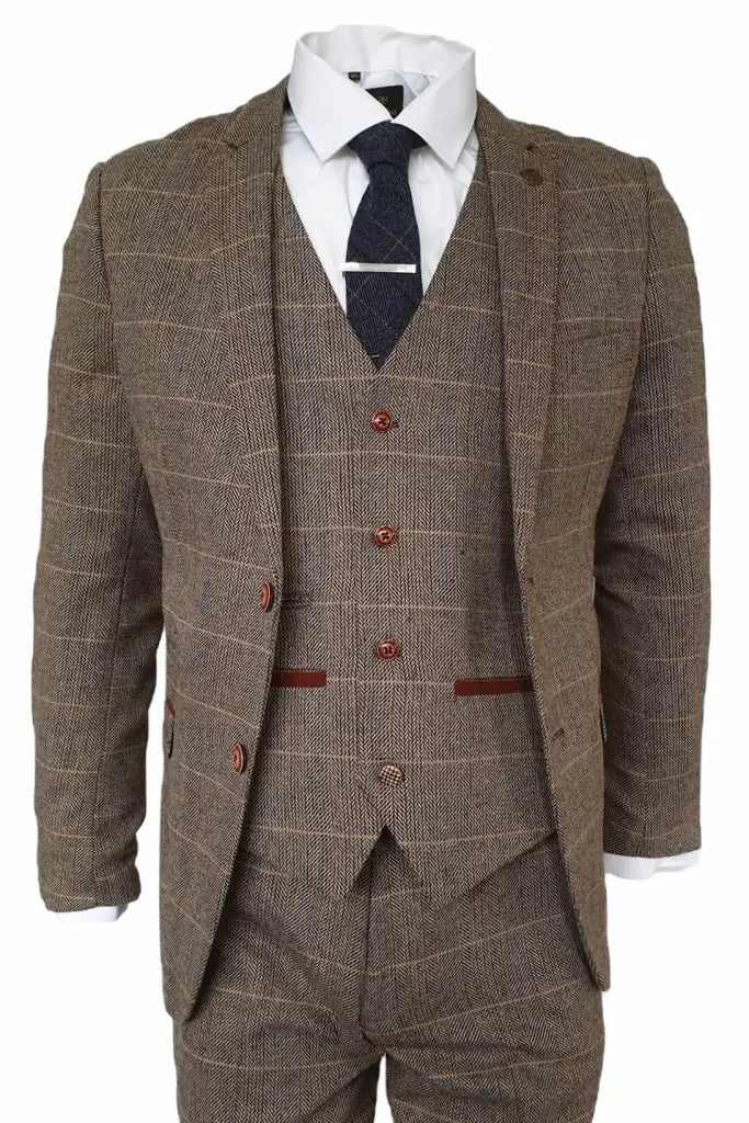3-delig pak, Herringbone Brown Classic - Afbeelding 2