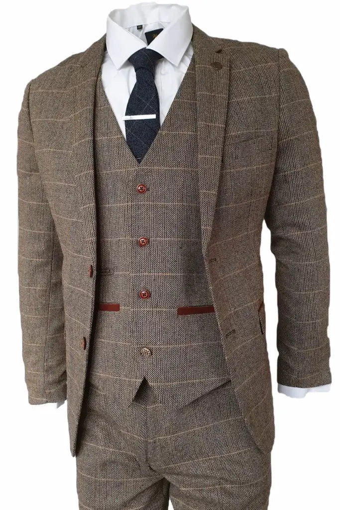 3-delig pak, Herringbone Brown Classic - Afbeelding 4