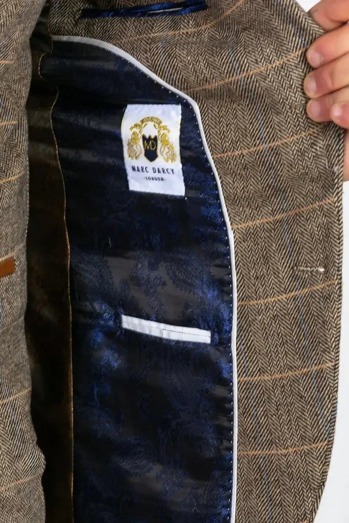 3-delig pak, Herringbone Brown Classic - Afbeelding 8