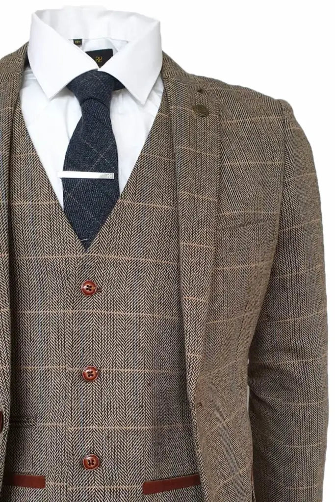 3-delig pak, Herringbone Brown Classic - Afbeelding 5