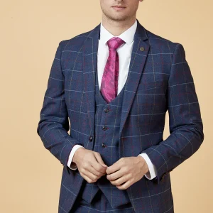 Blauw pak met ruit - Marc Darcy Drake Navy
