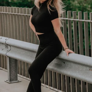 Ribbed sports set Viper zwart