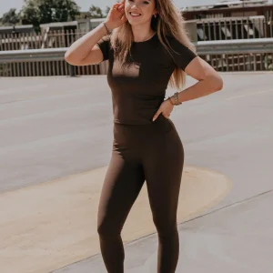 Sport T-shirt set Nova donkerbruin