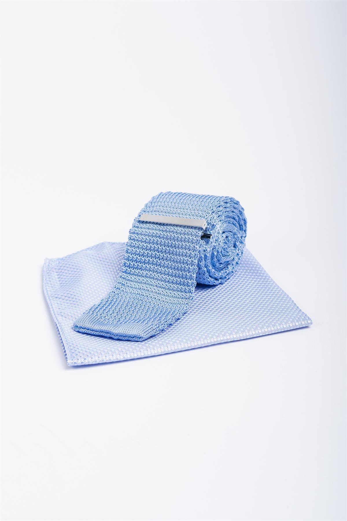 Stropdas Set Knitted Sky Blue - Cavani - Afbeelding 2