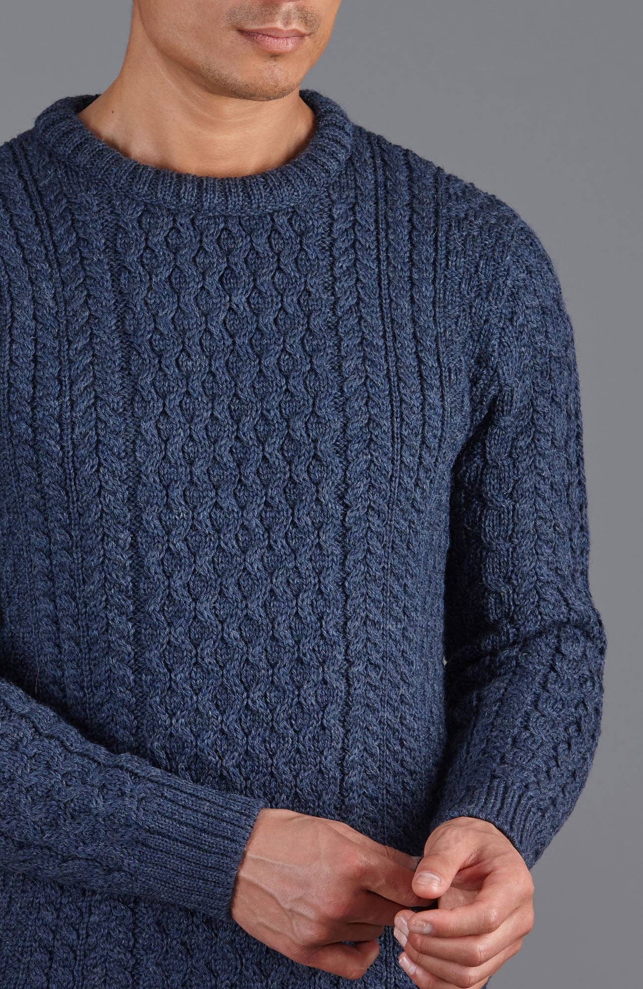 Fisherman's Britse wollen kabeltrui voor heren - Afbeelding 9