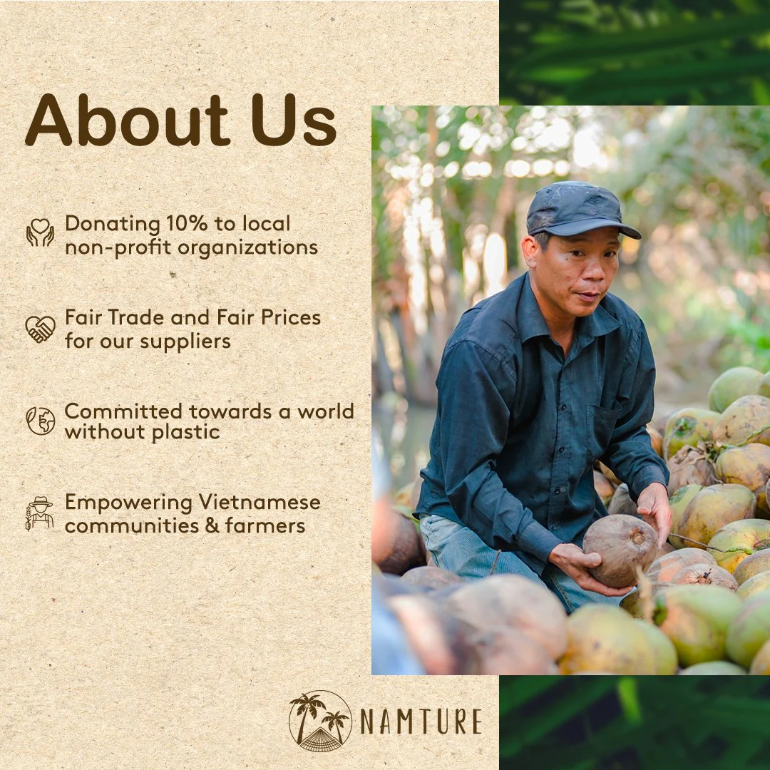 Starter Set Stijlvolle Coconut Bowl eetset (9 Delig) • Zero Waste • Duurzaam - Afbeelding 4