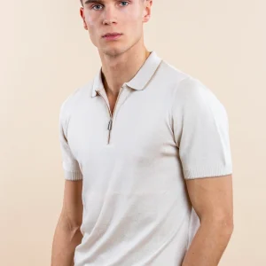 Luxury Half-Zip Polo Shortsleeve