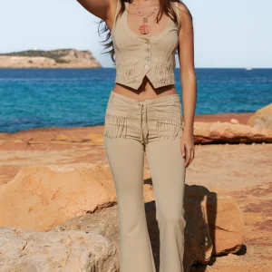 Flared Jogging Trousers Khaki