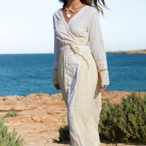 Embroidered Long Dress Fantasy Cream