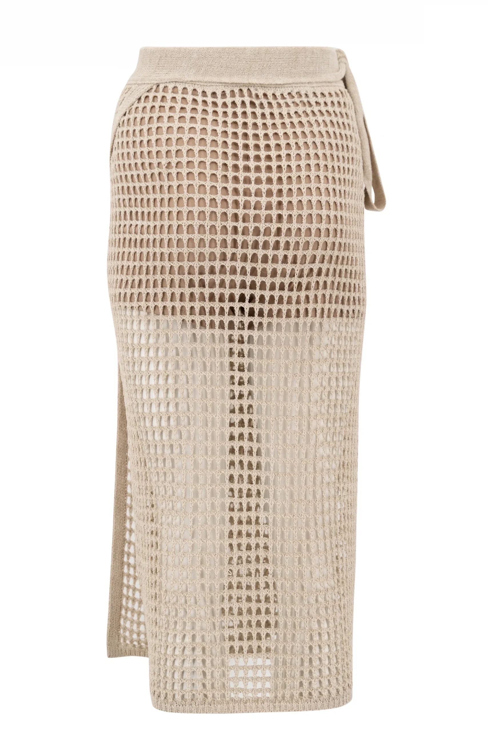Ada Knitted Wrap Skirt Light Beige - Afbeelding 7