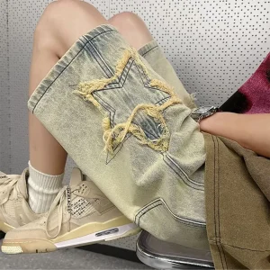 Baggy Denim Shorts Heren