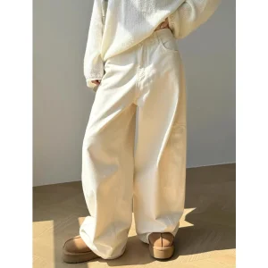 Baggy Jeans Dames Beige