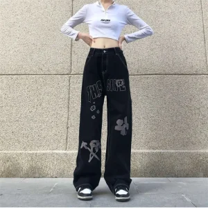 Baggy Jeans Dames Met Print