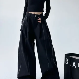 Baggy Leren Broek Dames