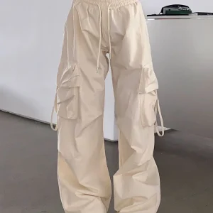 Beige Parachute Broek Dames