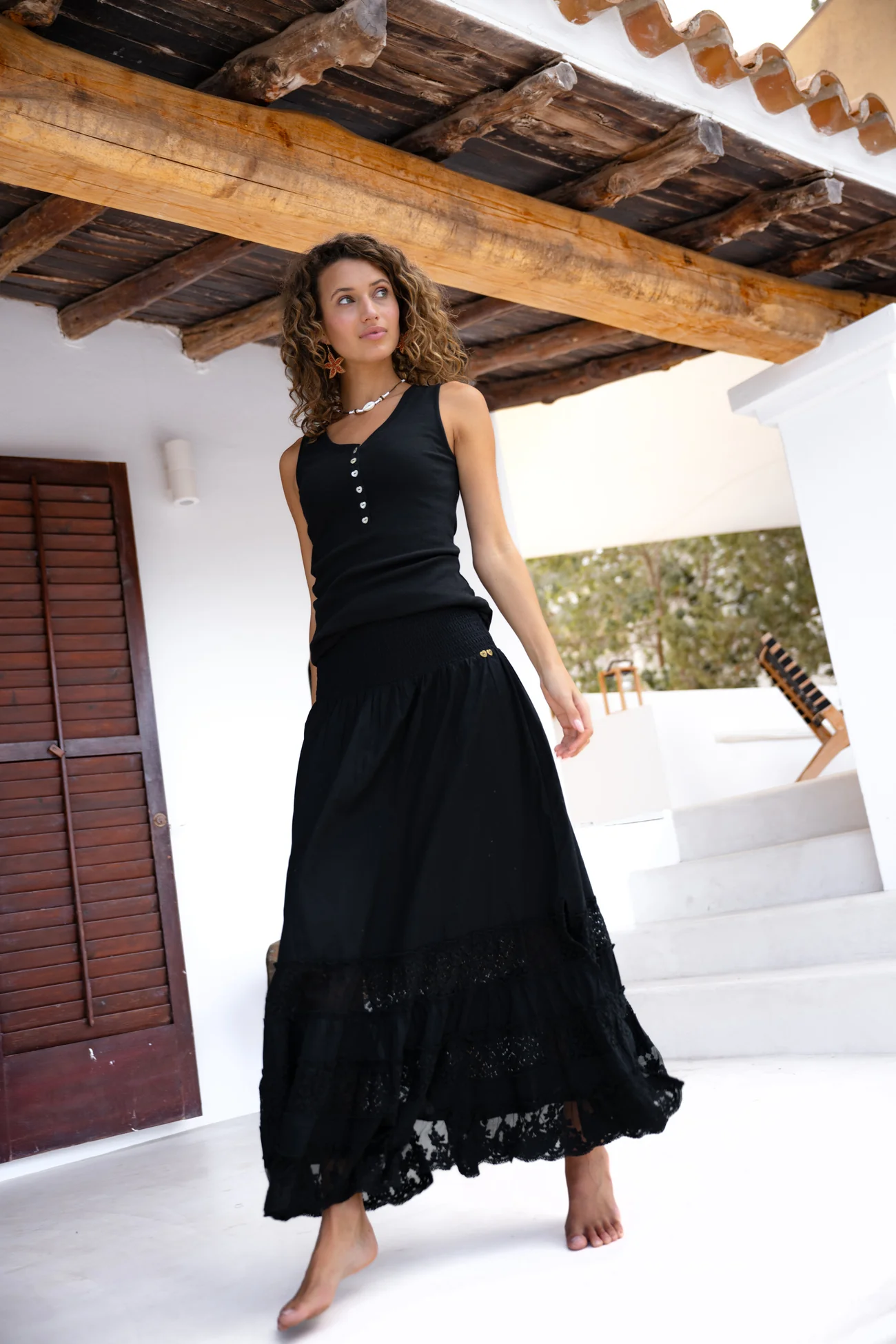 Rib Singlet Bodegas Black - Afbeelding 4