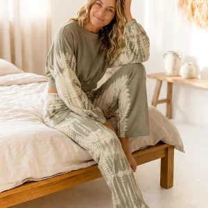 Cropped Sweater Brisha Tie Dye Light Khaki