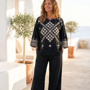 Pantalon Agar Bordado Black