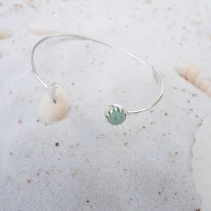 Moon Bangle Amazonite Silver/Aqua