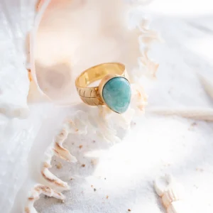 Ring Wide Drip Stone