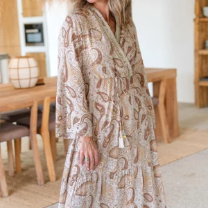 Dress Elena Paisley Ecru