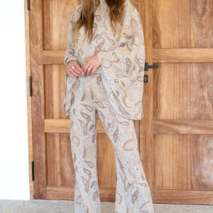 Pantalon Vena Paisley Ecru