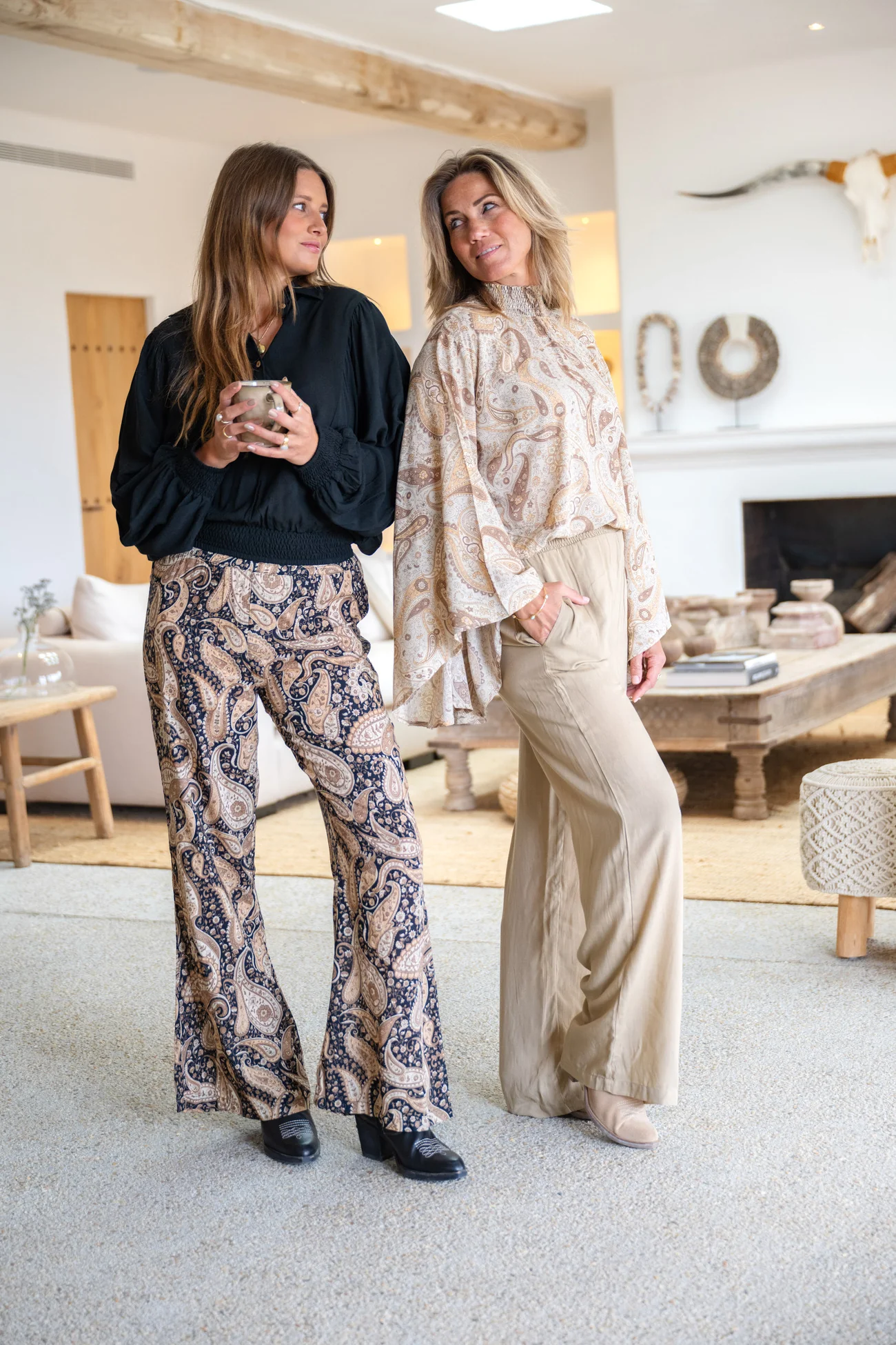 Pantalon Vena Paisley Black - Afbeelding 7