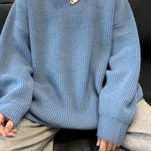 Blauwe Oversized Trui Heren