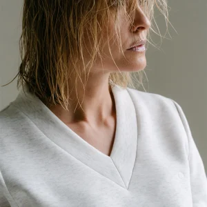 BlossomAA Sweater V-neck | Grey melée