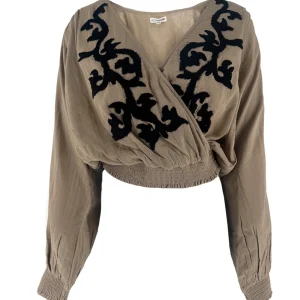 Plisados Wrap top Taupe