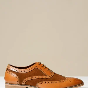 Bruine leren schoenen, Marc Darcy Bradley - Wingtip brogue