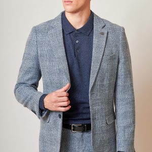 2-delig Tweed Kostuum - Marc Darcy Kris Sky Blue