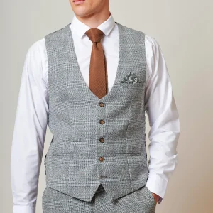 Marc Darcy - Gilet Tweed Kris Silver Grey
